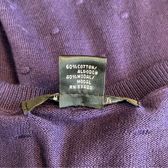 August Silk Heritage Purple Swiss Dot Button Front Cardigan Sweater - Picture 7 of 7